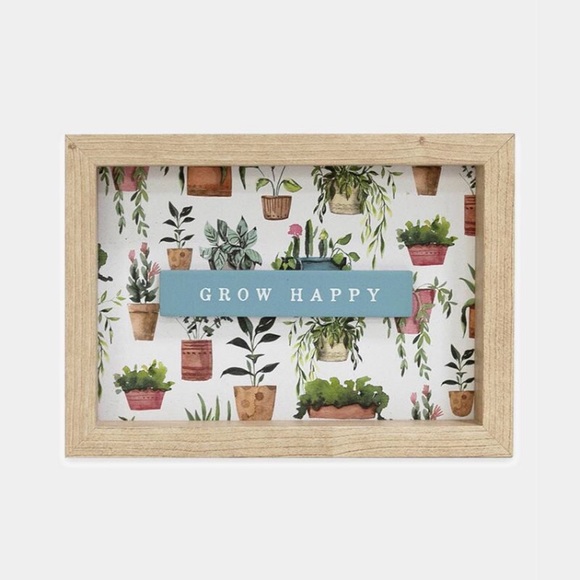 Urban Outfitters " Grow Happy" Plant Block Decor